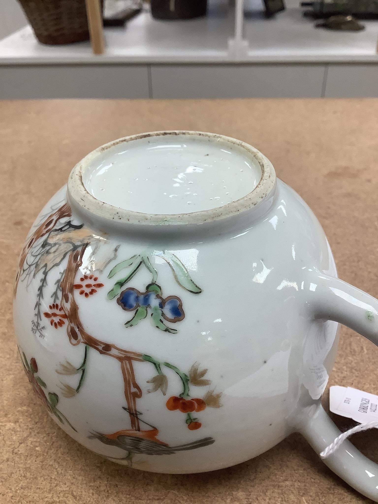 An 18th century Chinese famille rose teapot and associated cover 13cm